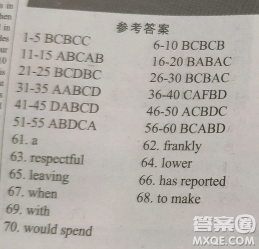 英語學(xué)習(xí)輔導(dǎo)報2018-2019高三課標全國版強化檢測題11.12期答案