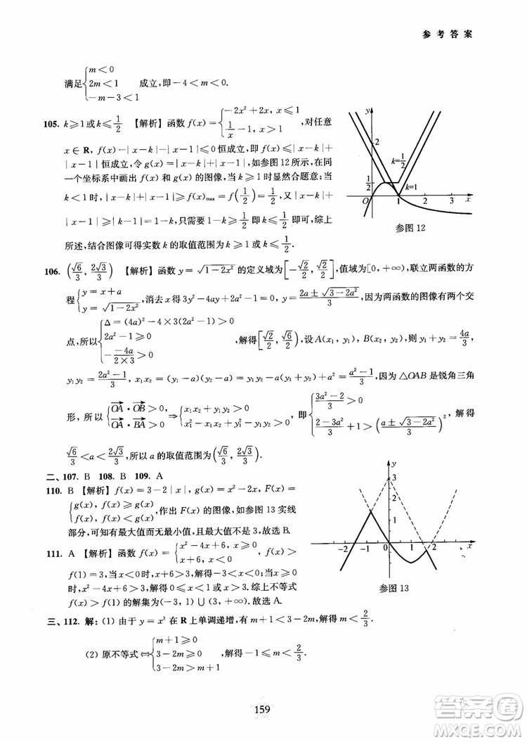 交大之星2018年直擊名校高中數(shù)學(xué)300題函數(shù)與導(dǎo)數(shù)專項集訓(xùn)參考答案