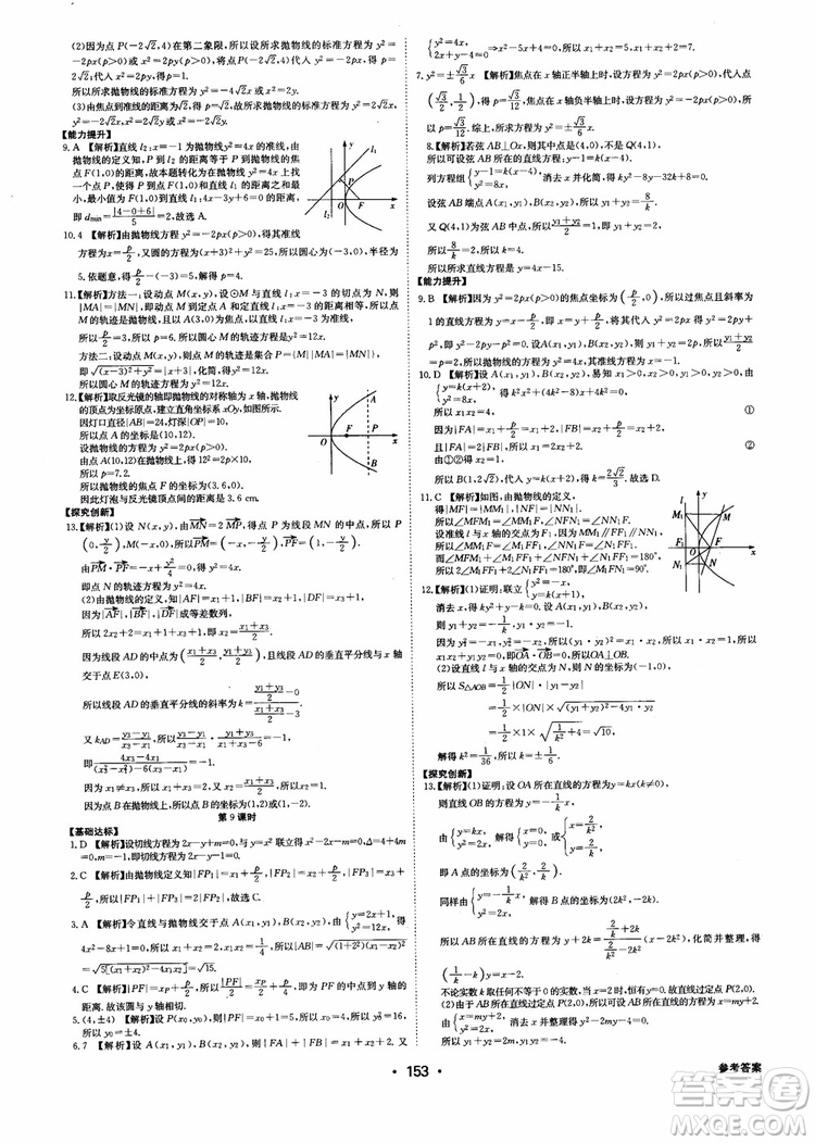 2018年系統(tǒng)集成高中新課程同步導(dǎo)學(xué)練測數(shù)學(xué)選修2-1參考答案
