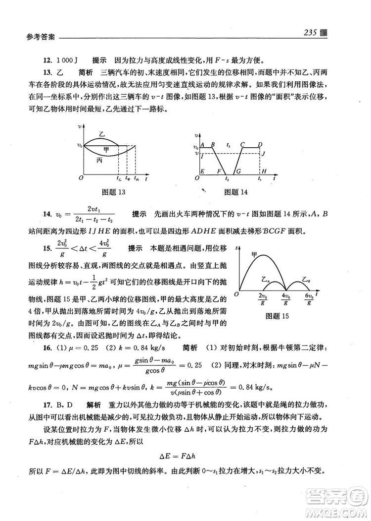 2018上海交通大學出版社高校自主招生考試直通車物理思維方法答案