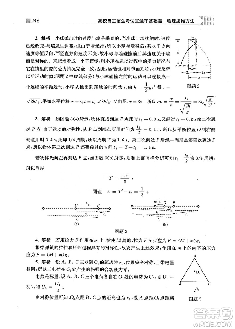 2018上海交通大學出版社高校自主招生考試直通車物理思維方法答案