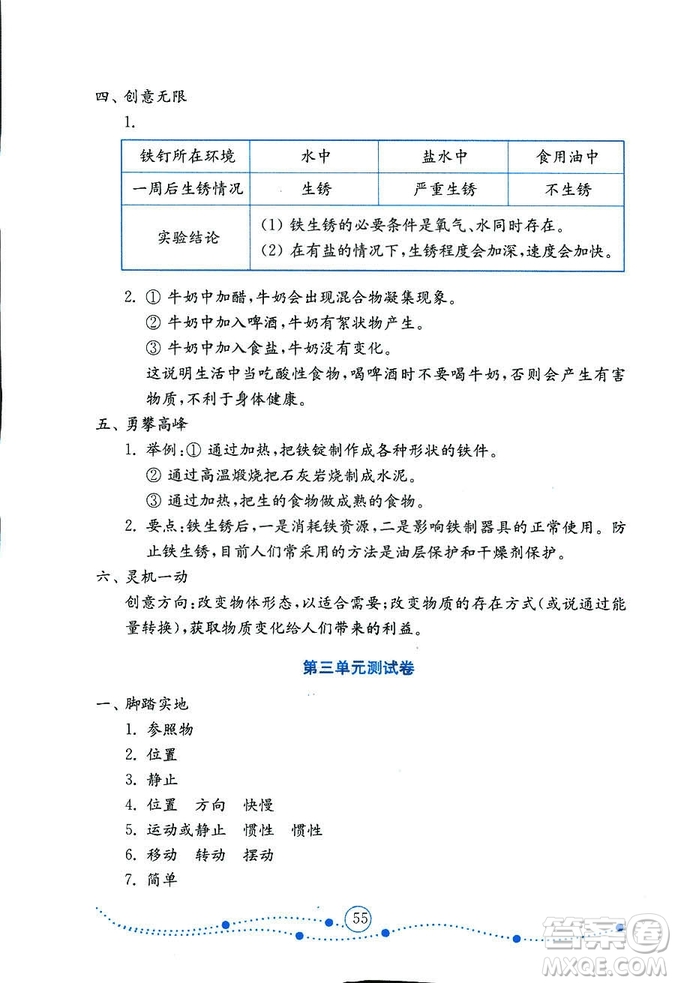 9787532898640小學科學六年級上冊2018金版青島版金鑰匙試卷答案