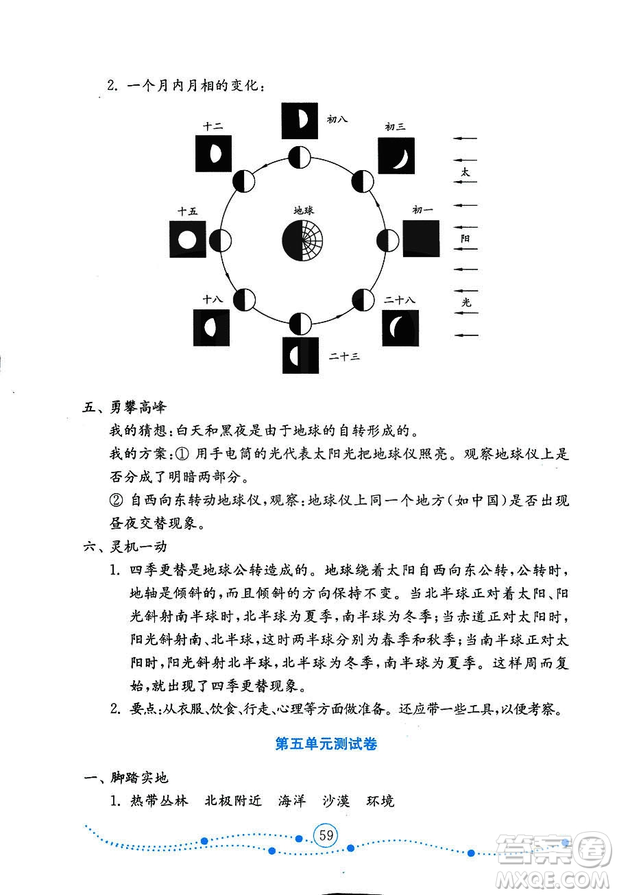 9787532898640小學科學六年級上冊2018金版青島版金鑰匙試卷答案