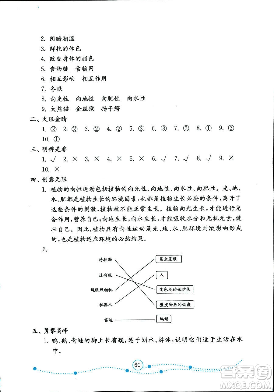 9787532898640小學科學六年級上冊2018金版青島版金鑰匙試卷答案