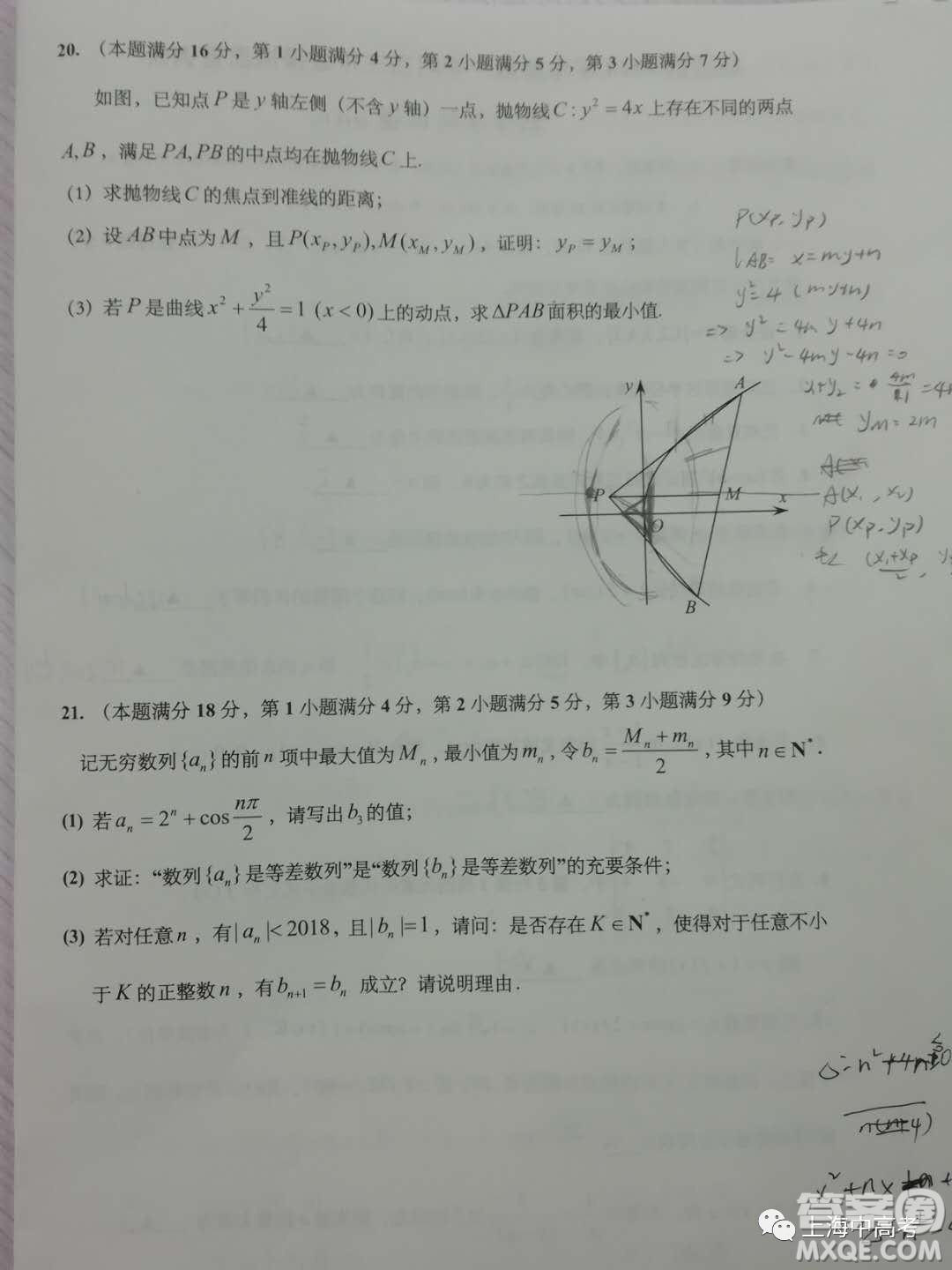 2019屆上海楊浦高三數(shù)學一模試卷答案