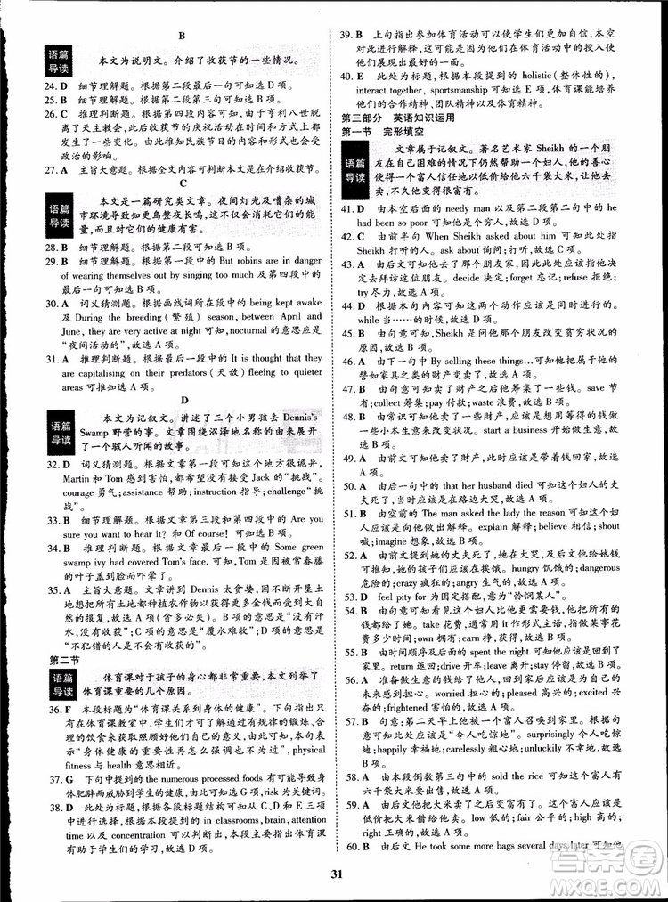 2018年王后雄設(shè)計狀元橋優(yōu)質(zhì)課堂高中英語必修5人教版參考答案