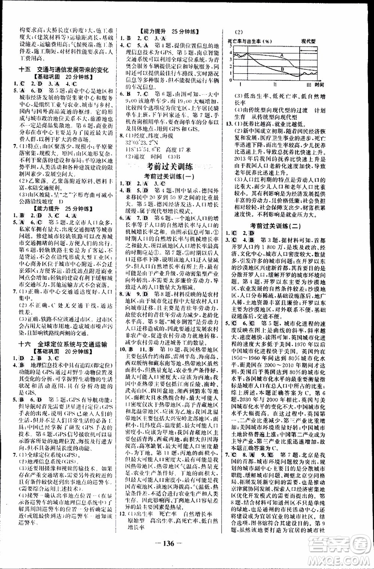 世紀(jì)金榜2018年課時(shí)講練通地理必修2魯教版LJ參考答案