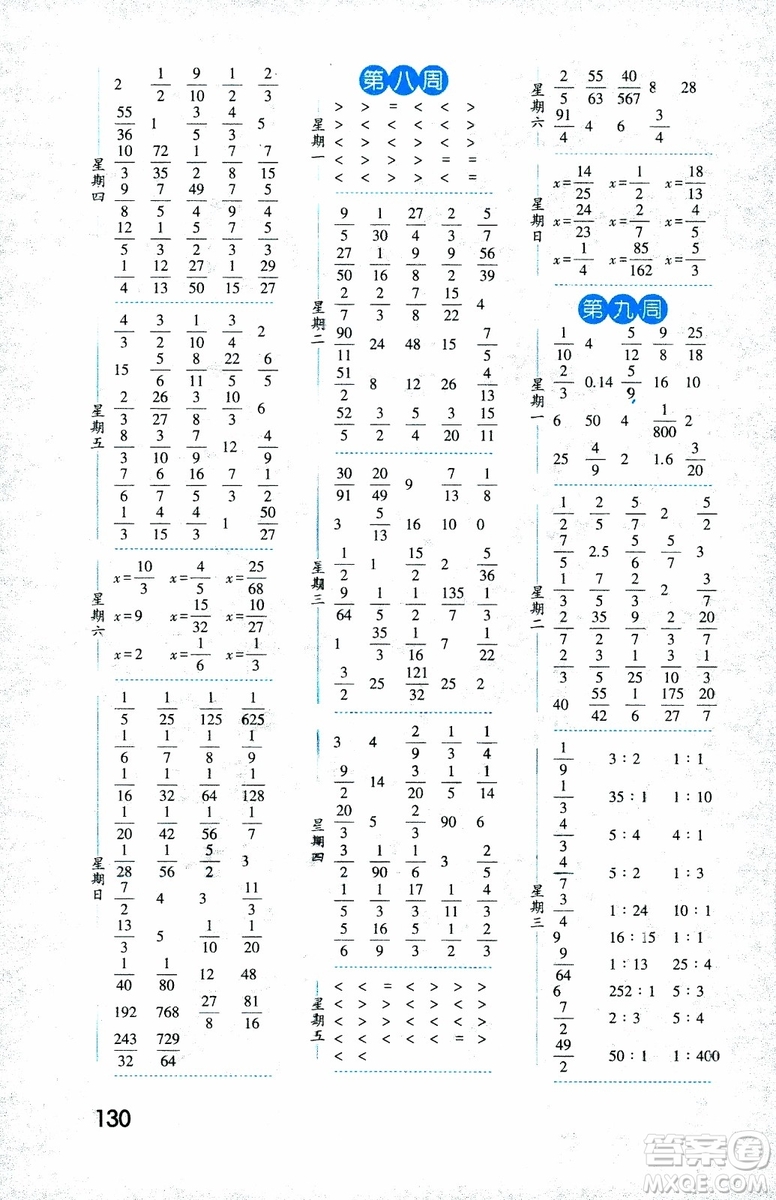 2018年修訂版經(jīng)綸學(xué)典口算達(dá)人六年級數(shù)學(xué)上冊江蘇國際參考答案