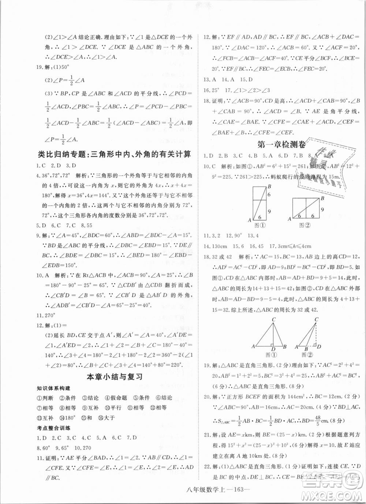 BS優(yōu)翼叢書2018北師大版學(xué)練優(yōu)核心素養(yǎng)提升訓(xùn)練數(shù)學(xué)八年級(jí)上冊(cè)答案