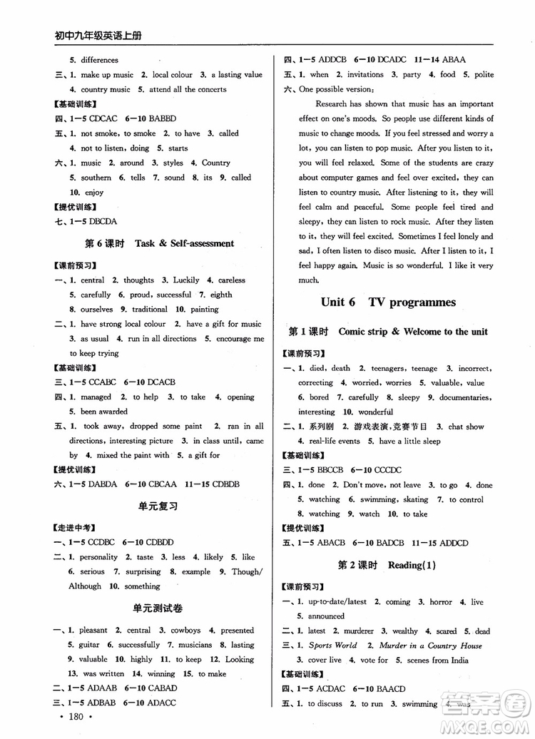 9787564135096高分拔尖提優(yōu)訓(xùn)練英語(yǔ)初中九年級(jí)上冊(cè)新課標(biāo)江蘇版2018參考答案