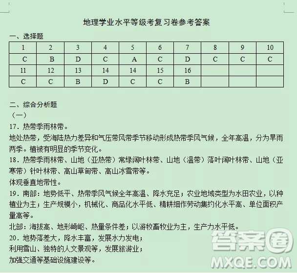 2018上海中學生報中招周刊地理學業(yè)水平考試第2449期答案