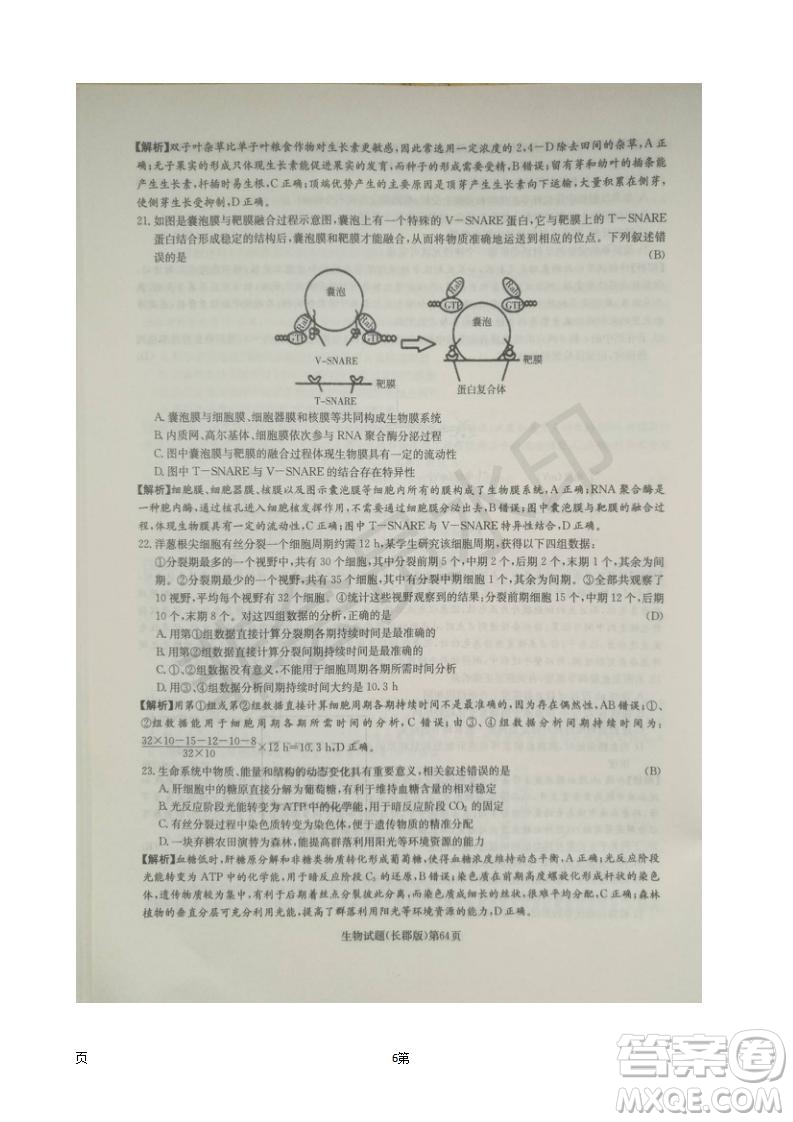 湖南長郡中學(xué)2019屆高三月考試卷五生物試題及答案解析