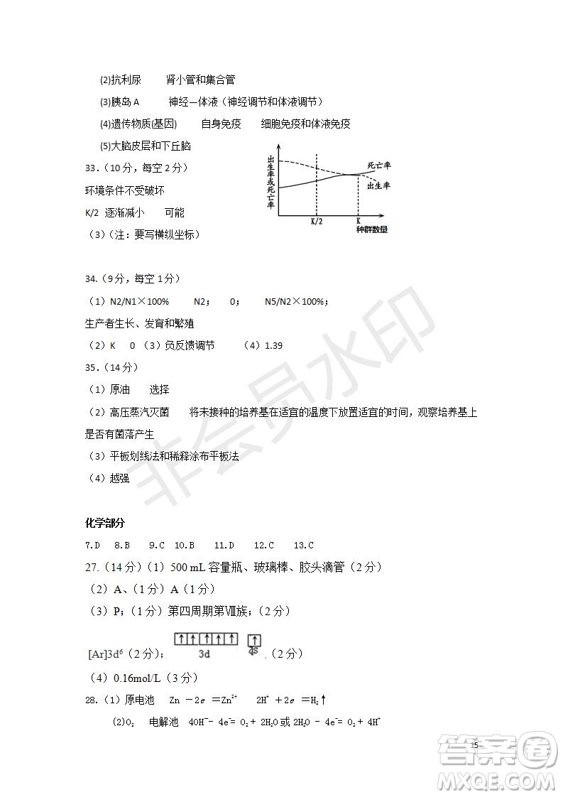 2018年秋四川省棠湖中學高二年級期末模擬考試理科綜合試題及答案
