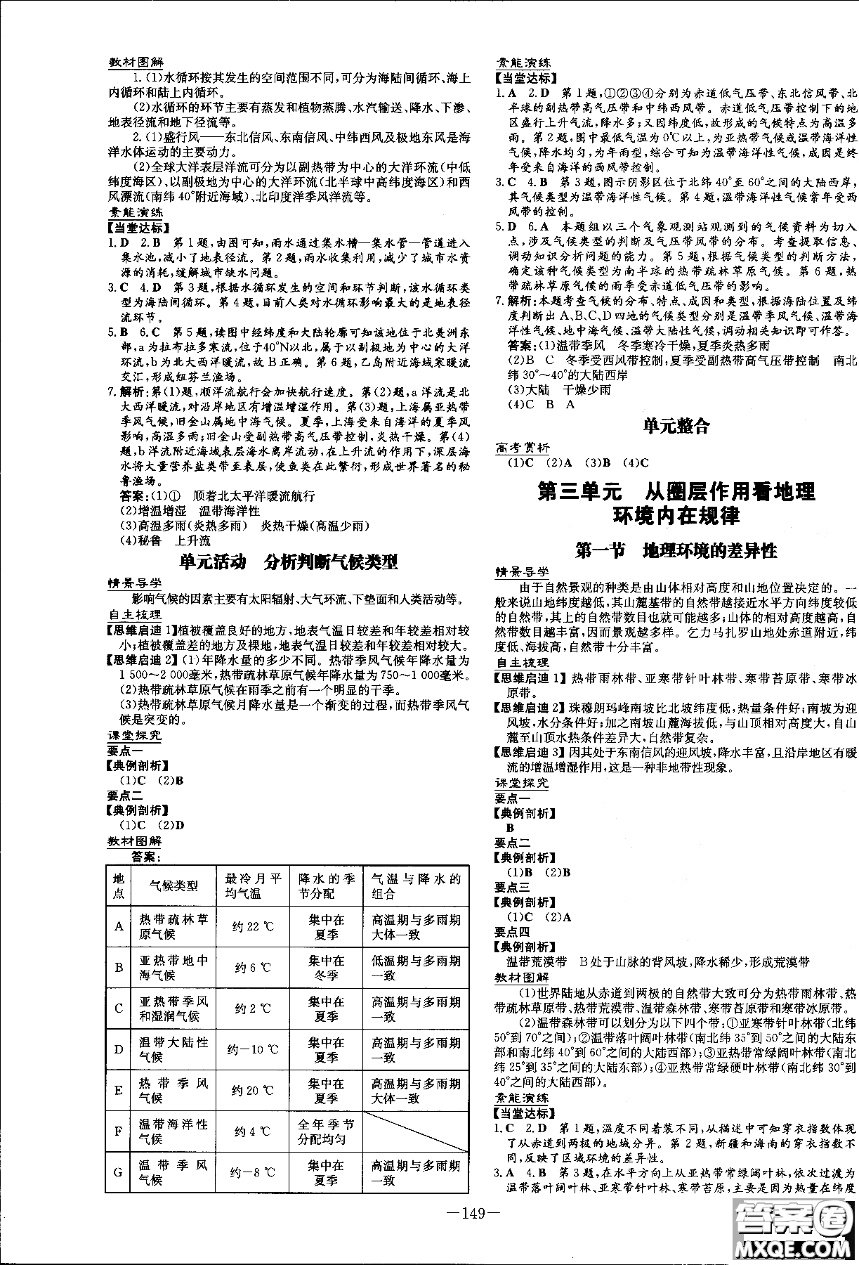 9787540558093百年學(xué)典2019版高中全程學(xué)習(xí)導(dǎo)與練必修1地理LJ魯教版參考答案