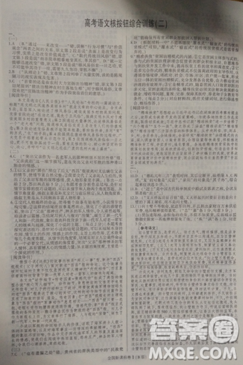 2019高考語文核按鈕綜合訓(xùn)練全國課標(biāo)卷B版答案