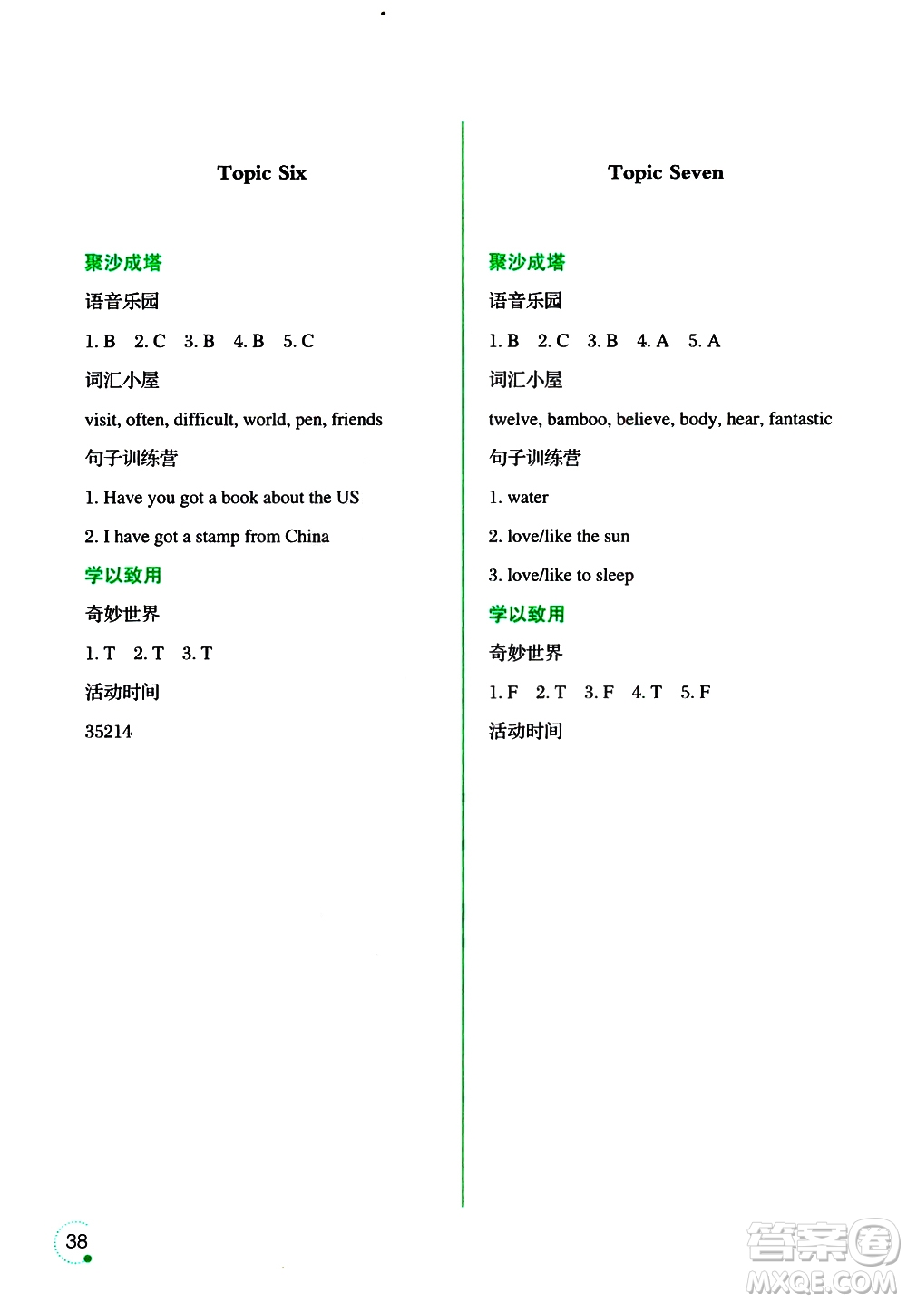 2019年寒假樂園3英語六年級遼師版參考答案