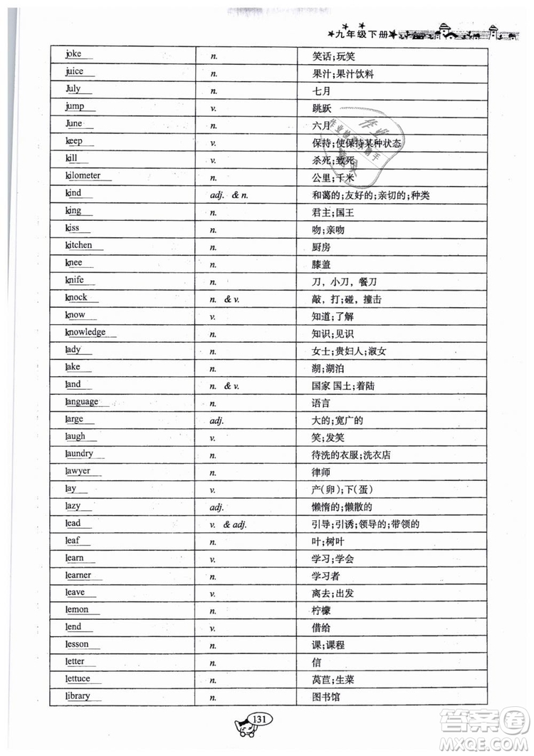 全新版2019新動(dòng)力英語(yǔ)螺旋學(xué)習(xí)法人教版九年級(jí)下冊(cè)參考答案
