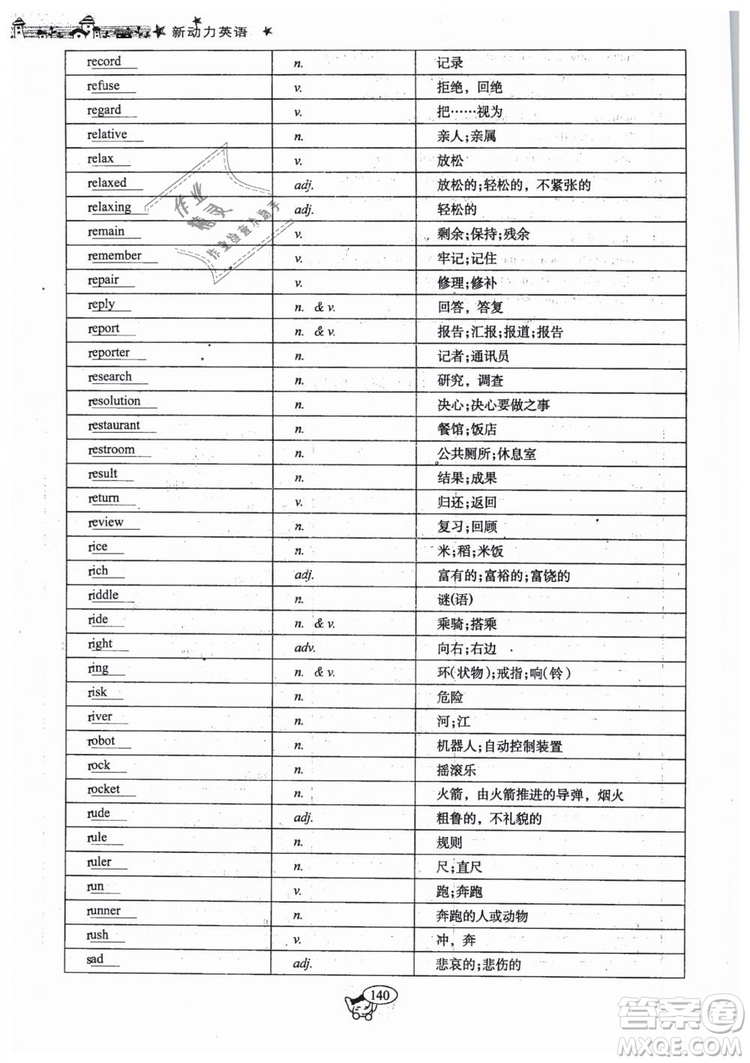 全新版2019新動(dòng)力英語(yǔ)螺旋學(xué)習(xí)法人教版九年級(jí)下冊(cè)參考答案
