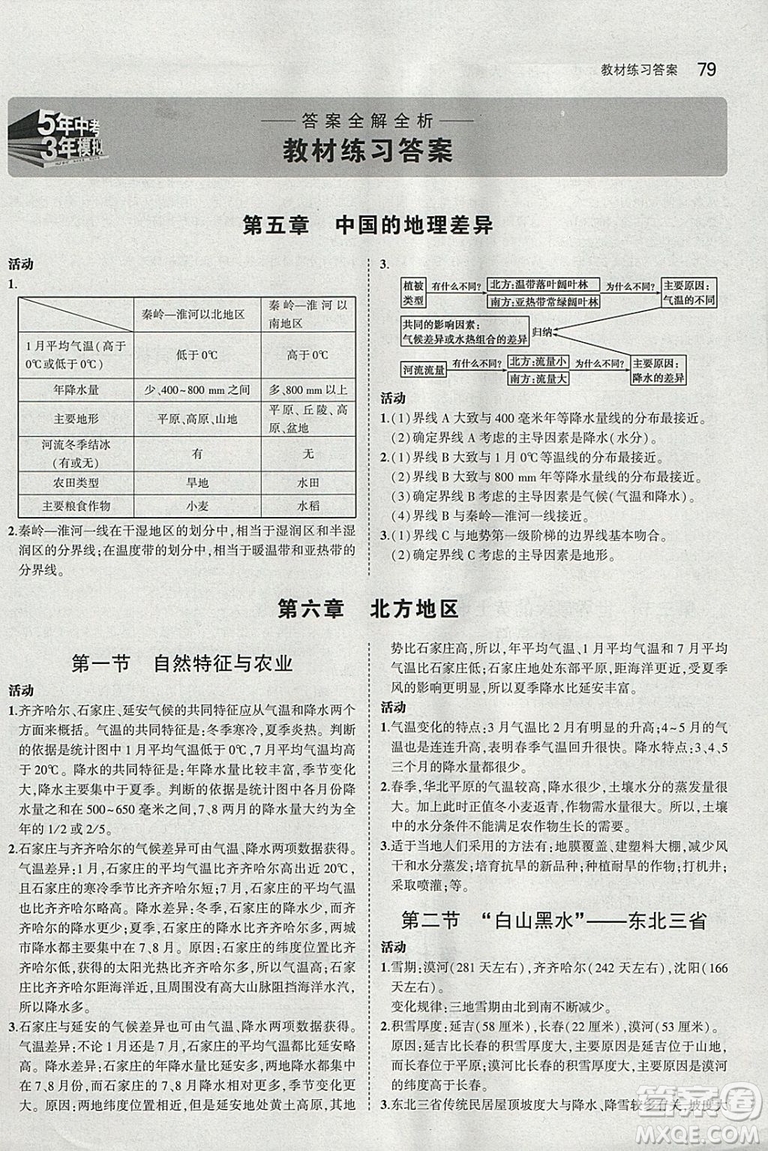 義務(wù)教育教科書教材課本2019年使用人教版初中地理八年級(jí)下冊(cè)地理書答案