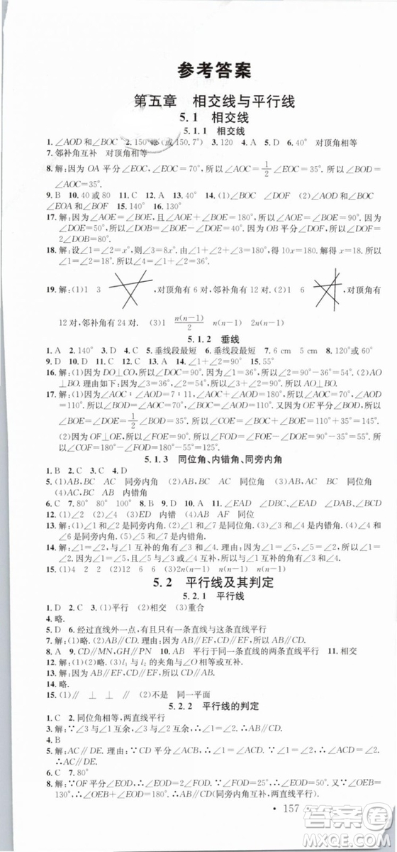 云南專(zhuān)版滾動(dòng)學(xué)習(xí)法名校課堂2019七年級(jí)數(shù)學(xué)下冊(cè)RJ人教版答案