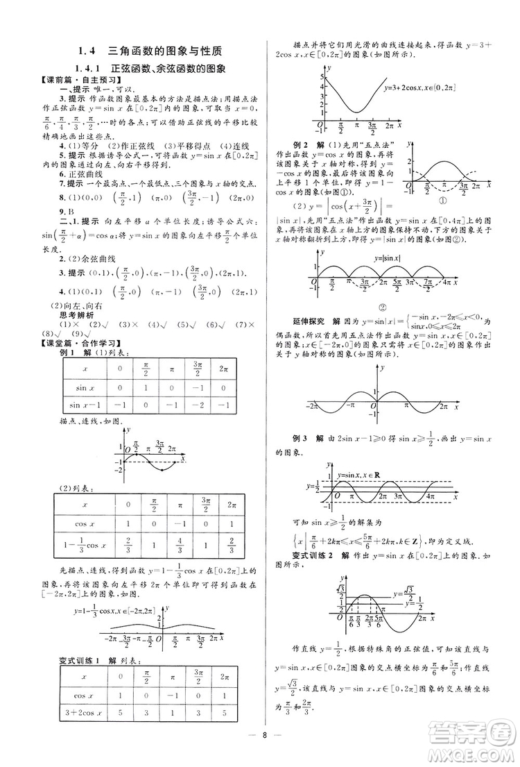 高中同步學考優(yōu)化設(shè)計2019數(shù)學必修4答案