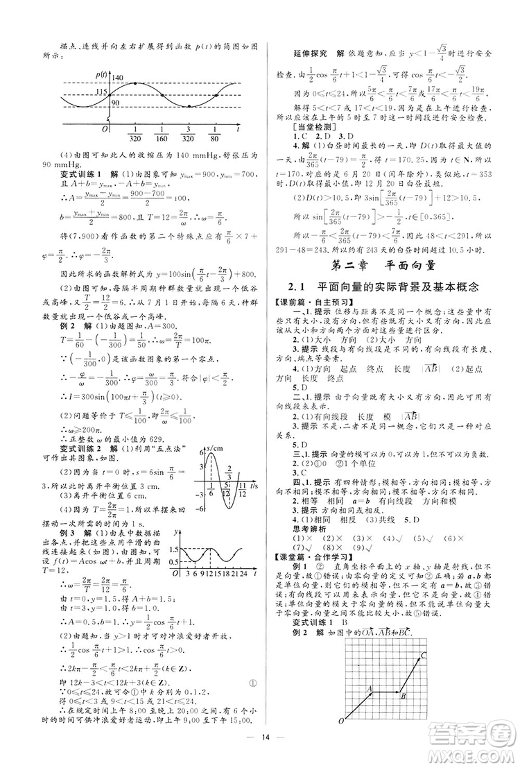 高中同步學考優(yōu)化設(shè)計2019數(shù)學必修4答案