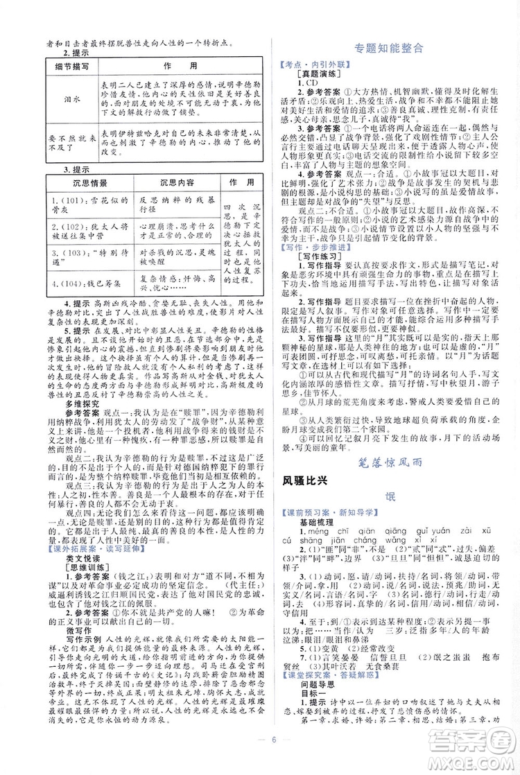 高中同步學考優(yōu)化設計2019語文必修4答案
