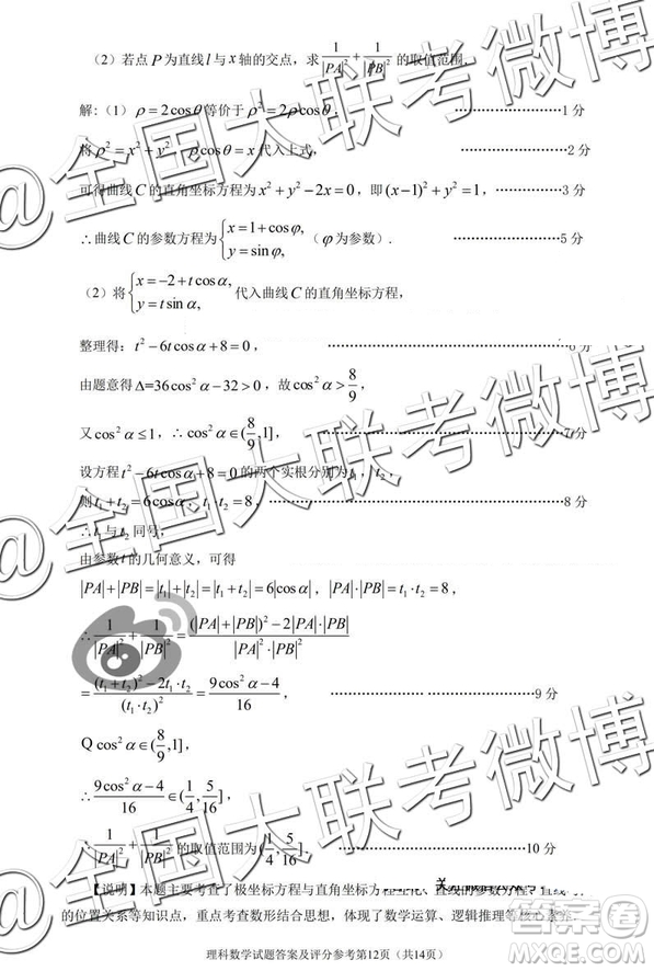 2019年深圳市高三一?？荚?yán)砜茢?shù)學(xué)參考答案
