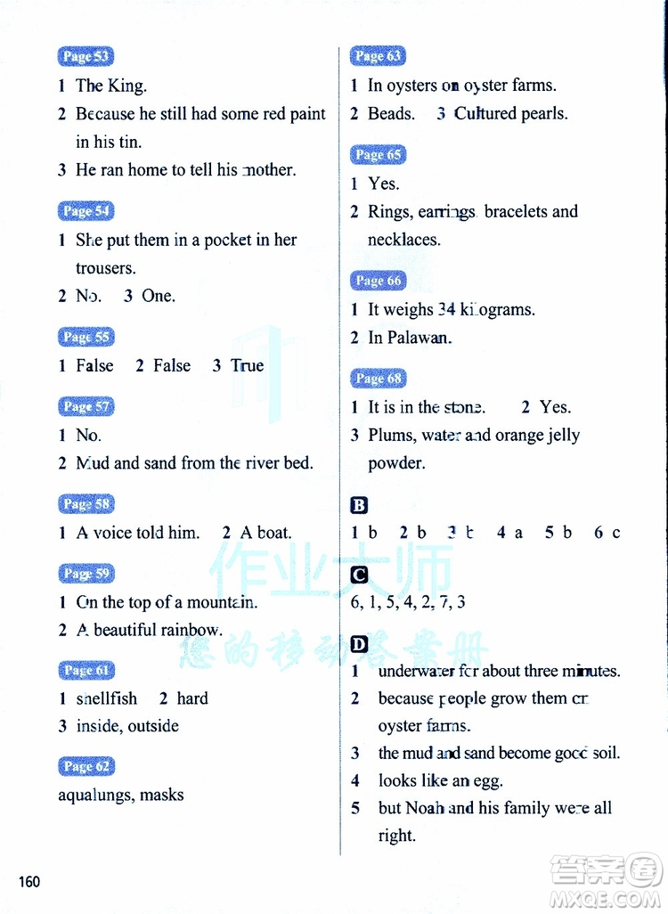 2019年牛津英語閱讀系列6B參考答案