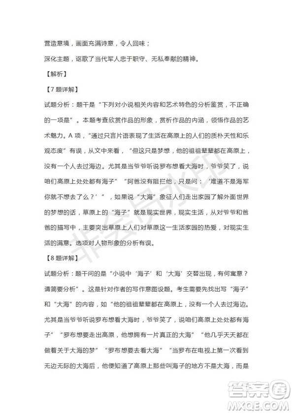 河南省駐馬店市2018-2019學(xué)年度高三下學(xué)期2月考試語文試題及答案解析