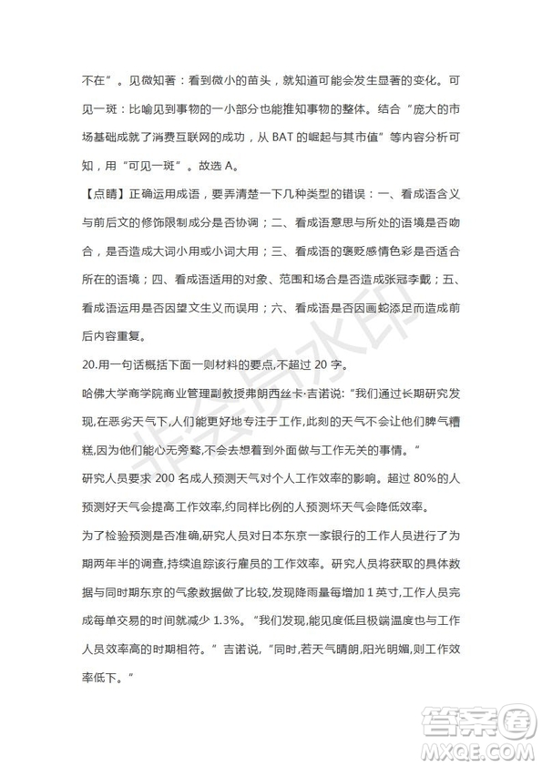 河南省駐馬店市2018-2019學(xué)年度高三下學(xué)期2月考試語文試題及答案解析