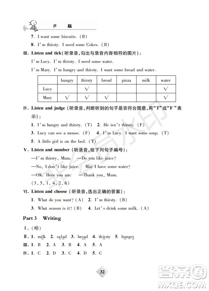 鐘書金牌2019版金牌教練二年級(jí)英語下冊(cè)N版牛津版參考答案
