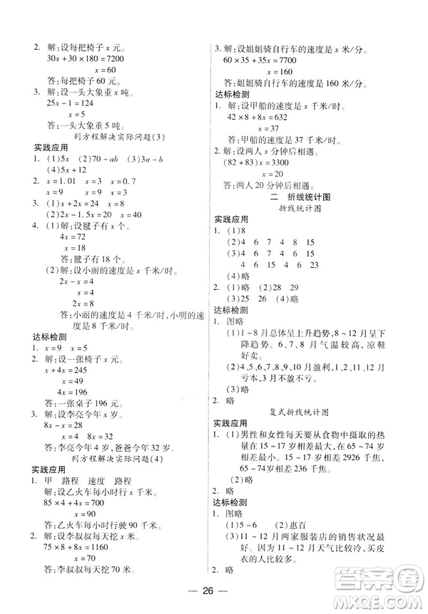 鳳凰版新課標2019兩導(dǎo)兩練高效學(xué)案數(shù)學(xué)五年級下冊答案