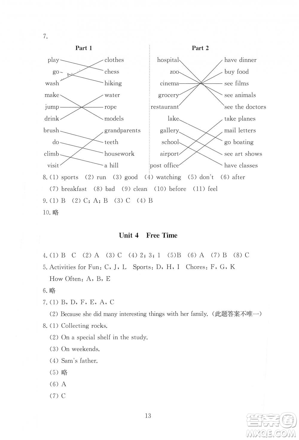 2019春海淀名師伴你學(xué)同步學(xué)練測(cè)六年級(jí)英語(yǔ)下冊(cè)人教版參考答案