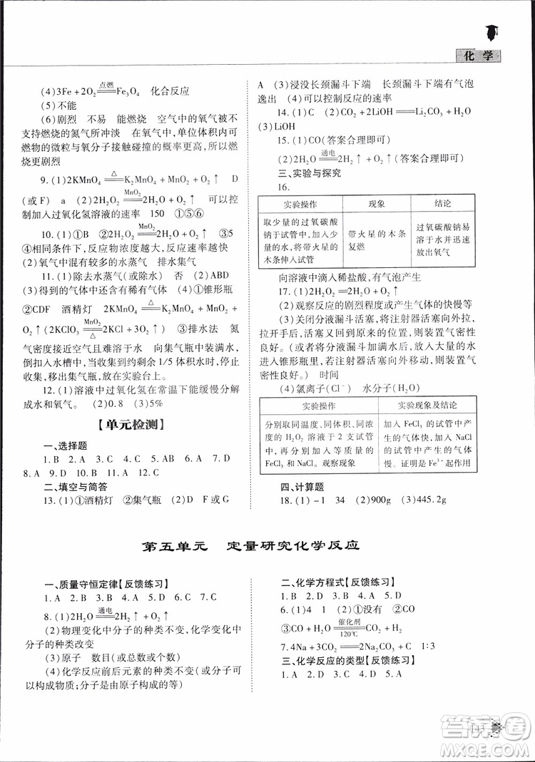 五四制2019年初中伴你學(xué)習(xí)新課程叢書(shū)九年級(jí)下冊(cè)化學(xué)魯教版參考答案