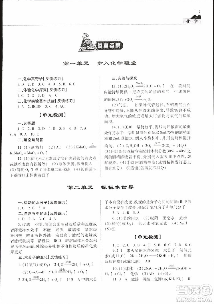 五四制2019年初中伴你學(xué)習(xí)新課程叢書(shū)九年級(jí)下冊(cè)化學(xué)魯教版參考答案