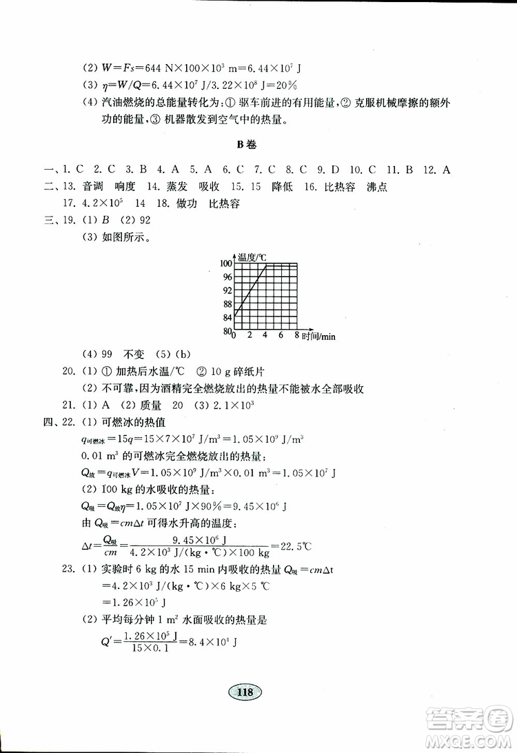 2019年金鑰匙物理試卷九年級下冊人教版參考答案