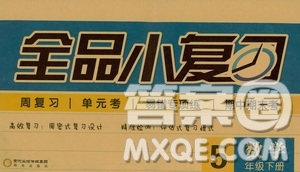 全品小復(fù)習(xí)2019年小學(xué)數(shù)學(xué)五年級下冊RJ人教版參考答案