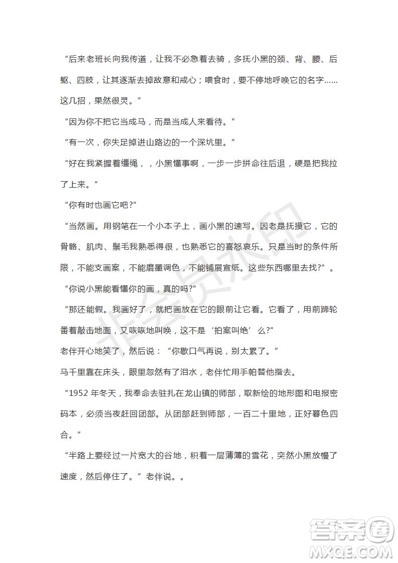 山東省山東師范大學(xué)附屬中學(xué)2019屆高三第五次模擬考試語文試題及答案