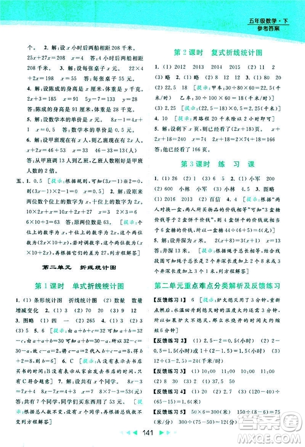 2019春亮點給力提優(yōu)課時作業(yè)本數(shù)學(xué)五年級下冊江蘇版答案