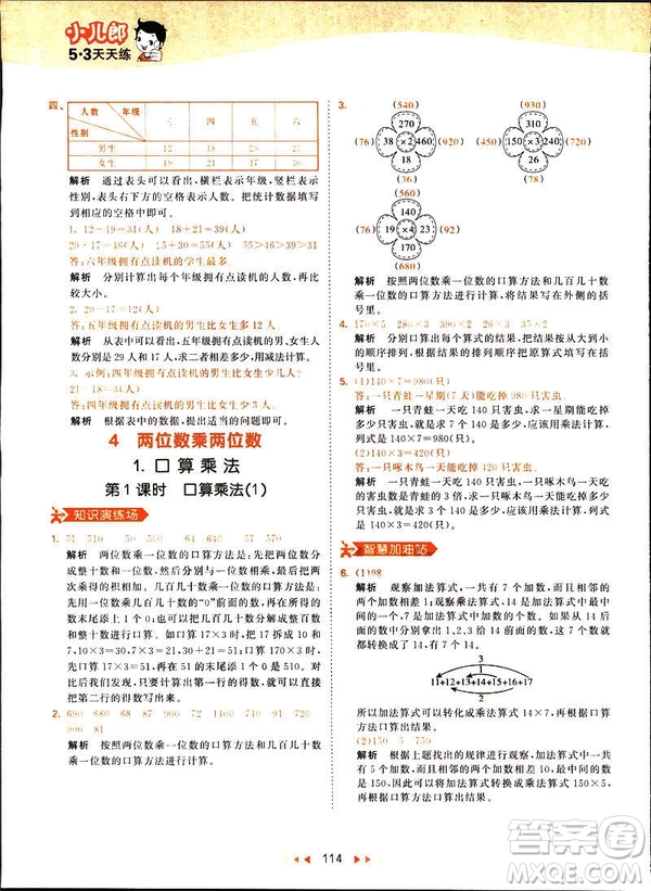 2019春季53天天練三年級下冊數(shù)學人教RJ版答案