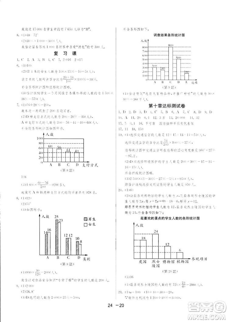 2019春雨教育1課3練單元達(dá)標(biāo)測(cè)試數(shù)學(xué)七年級(jí)下冊(cè)人教版答案