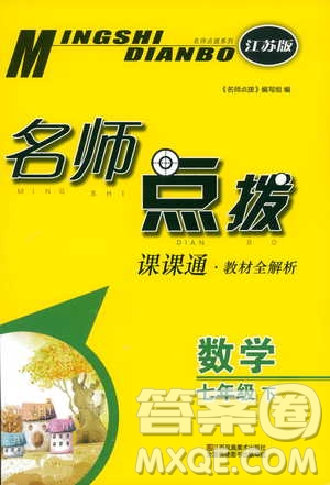 2019年七年級(jí)下冊(cè)名師點(diǎn)撥課課通教材全解析數(shù)學(xué)江蘇版參考答案
