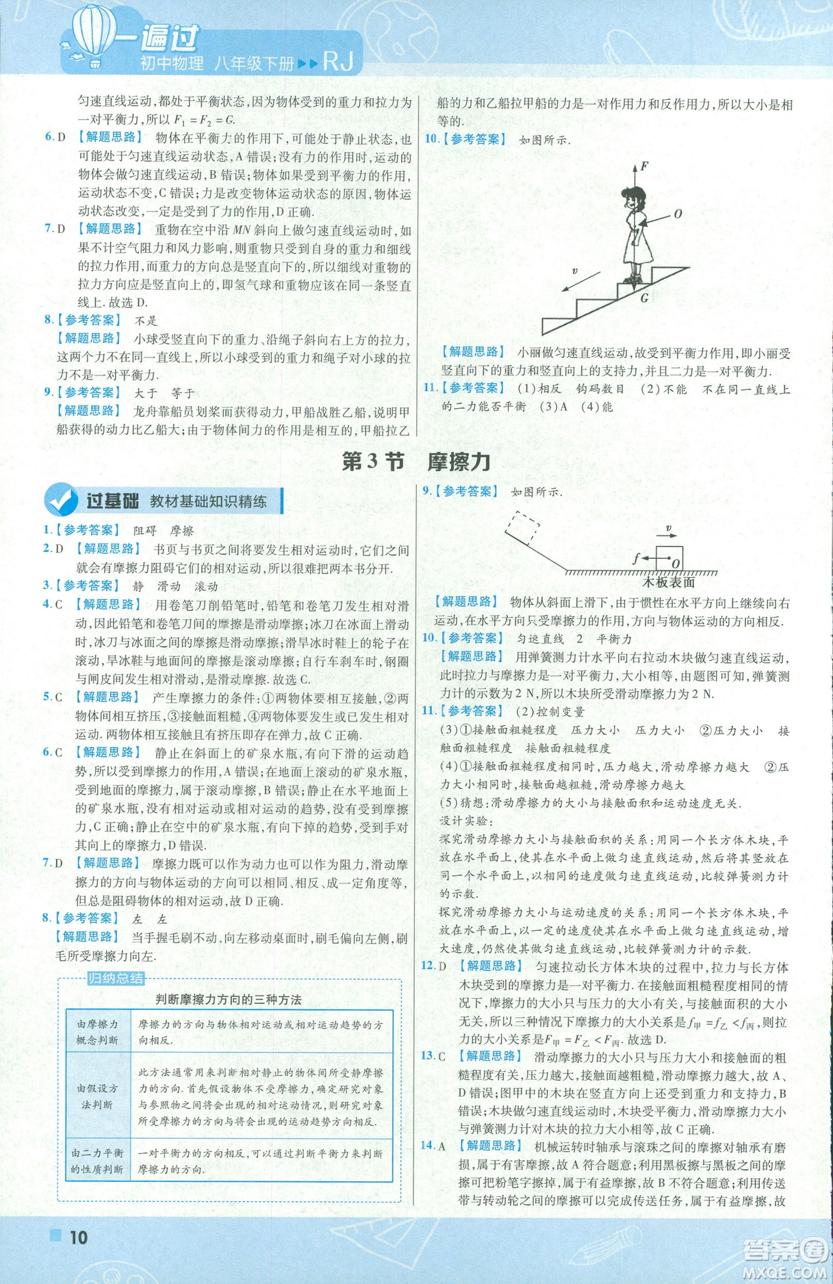 天星教育2019新版一遍過(guò)八年級(jí)下冊(cè)物理9787565130038人教版RJ版答案