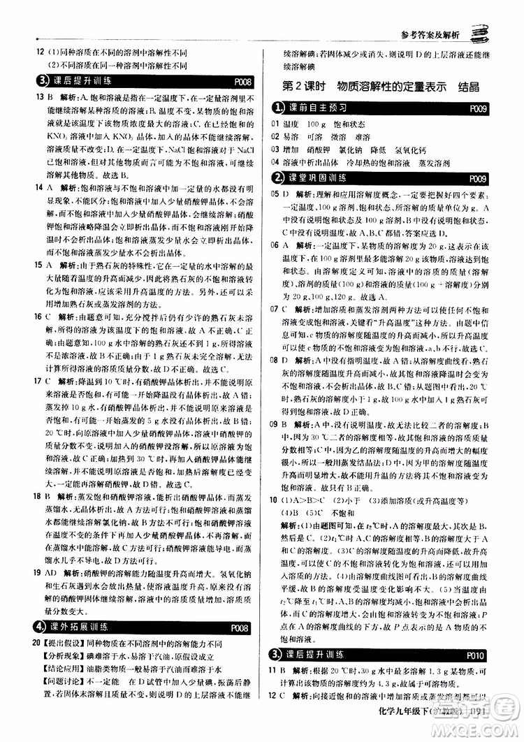 2019版1+1輕巧奪冠優(yōu)化訓(xùn)練九年級化學(xué)下冊滬教版參考答案