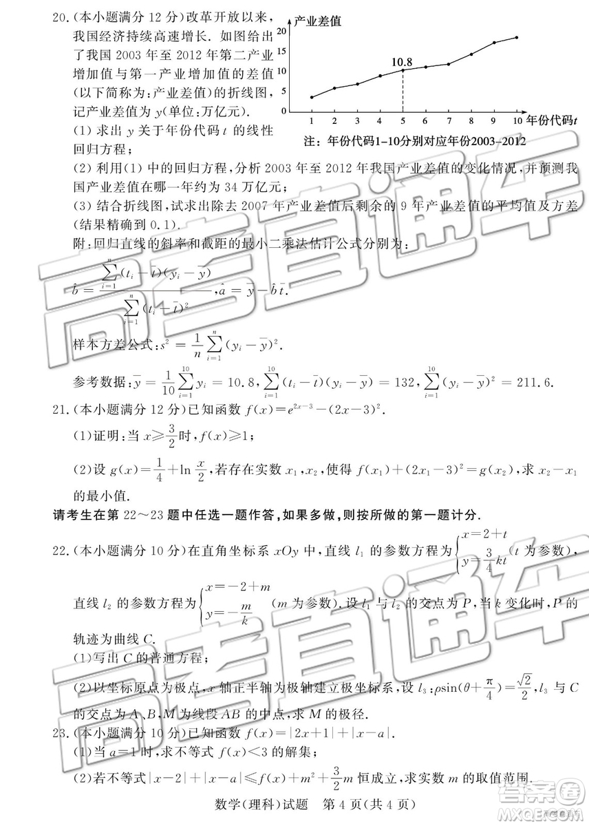 2019年3月德州一模數學試題及參考答案