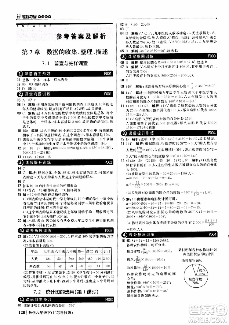 江蘇科技版銀版2019年八年級下冊1+1輕巧奪冠優(yōu)化訓練數(shù)學參考答案