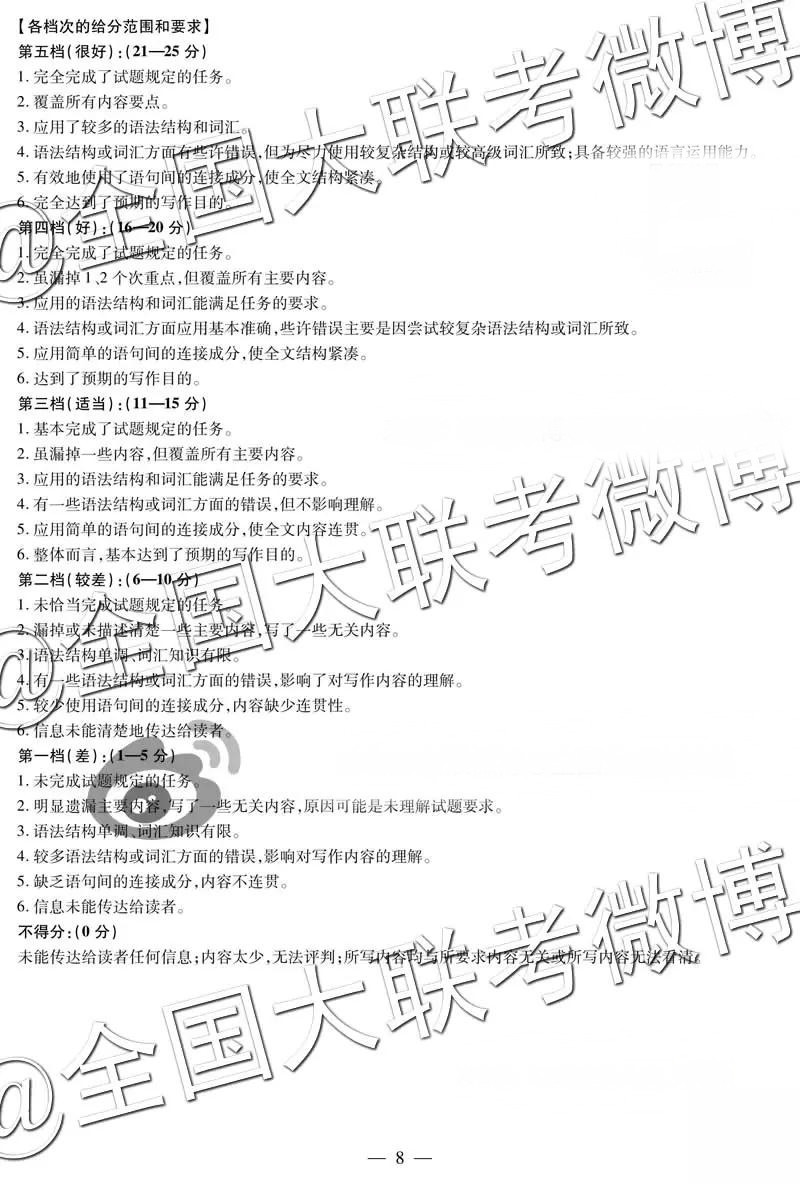 2019年3月天一大聯(lián)考高三第四次聯(lián)考河南版英語(yǔ)參考答案