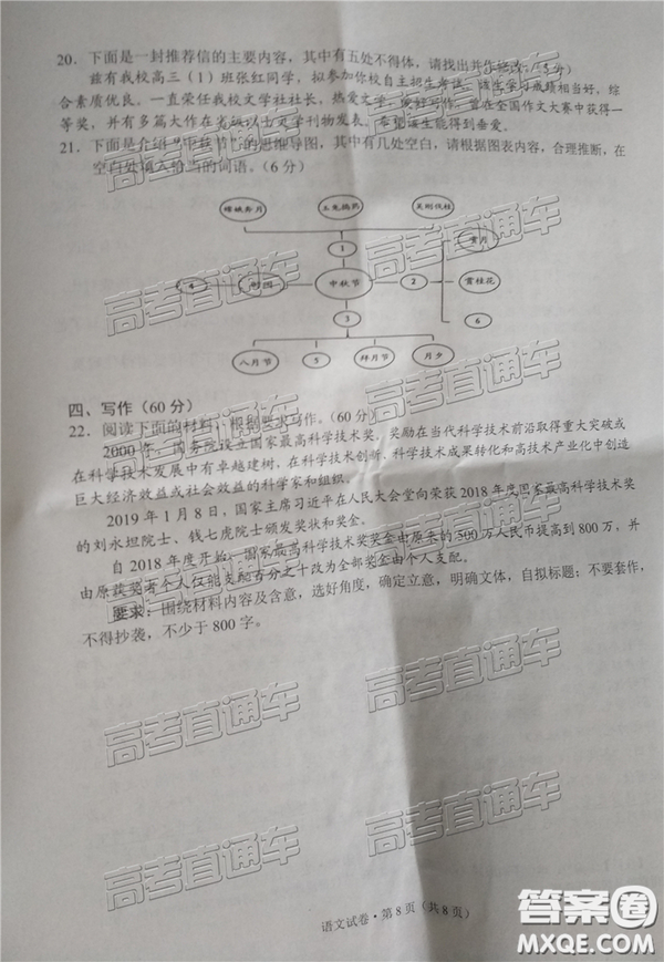 2019年3月云南高三省統(tǒng)測(cè)語文試卷及答案