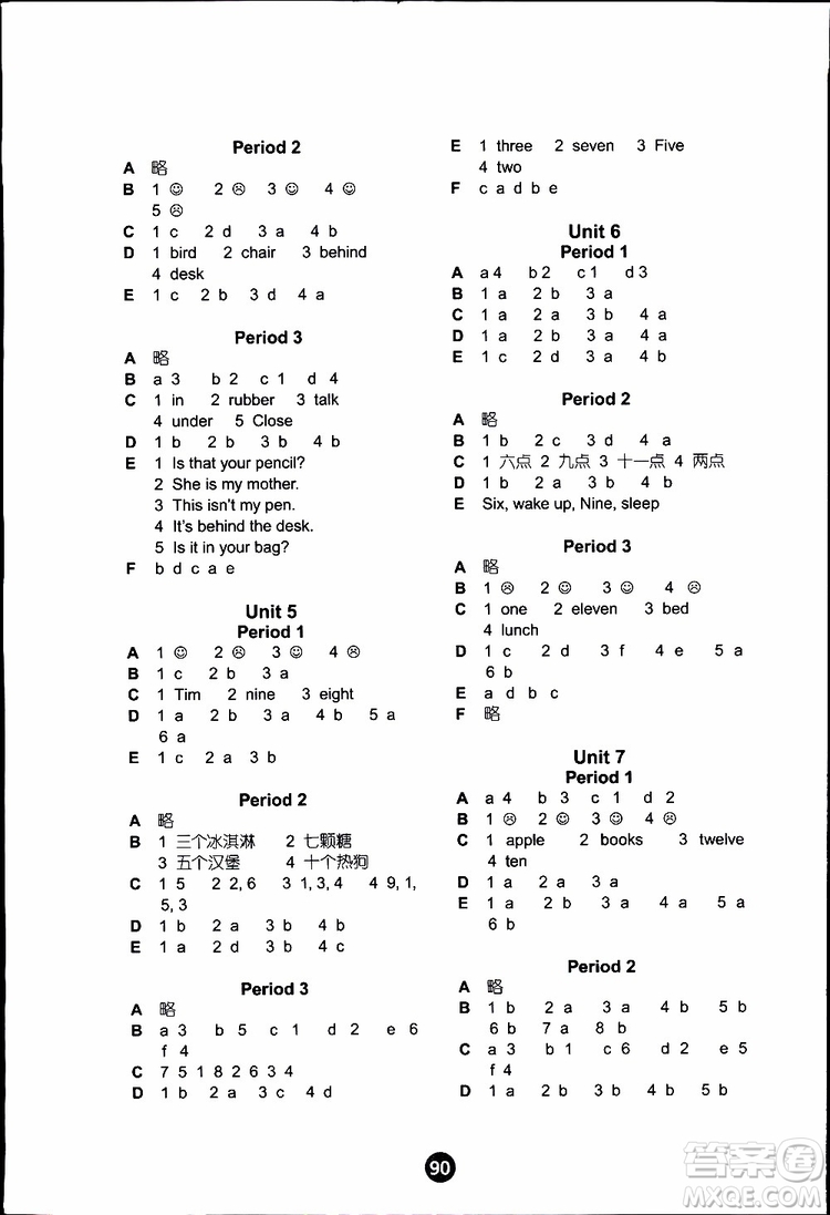 2019版小學英語課課練三年級下冊譯林版參考答案